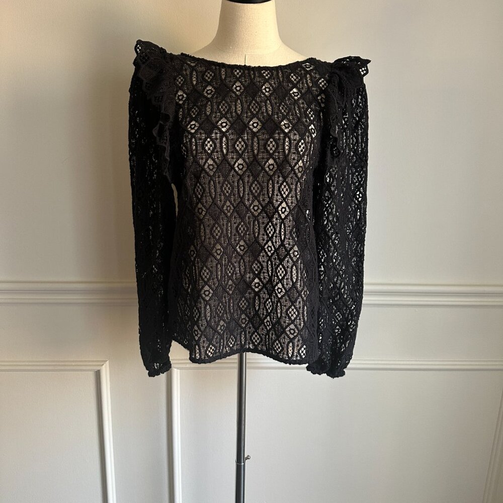 Sézane Salina blouse in black ~ size FR38, pre-owned! - Picture 2 of 7